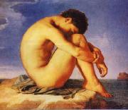  Hippolyte Flandrin Young Man Beside the Sea   1 oil
